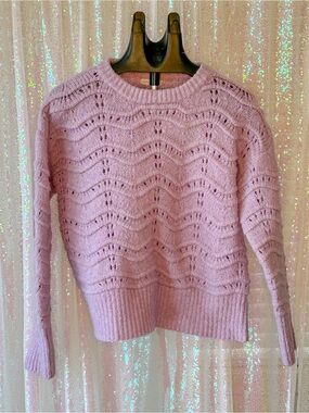 Little Lies Oversized Lavender Wave Knit Sweater Size Women’s S/M